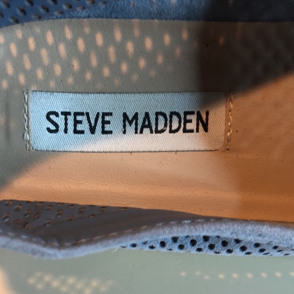 Steve Madden Flat Women's Shoes Blue Suede Wright Espadrille Platform Hal - Picture 10 of 10